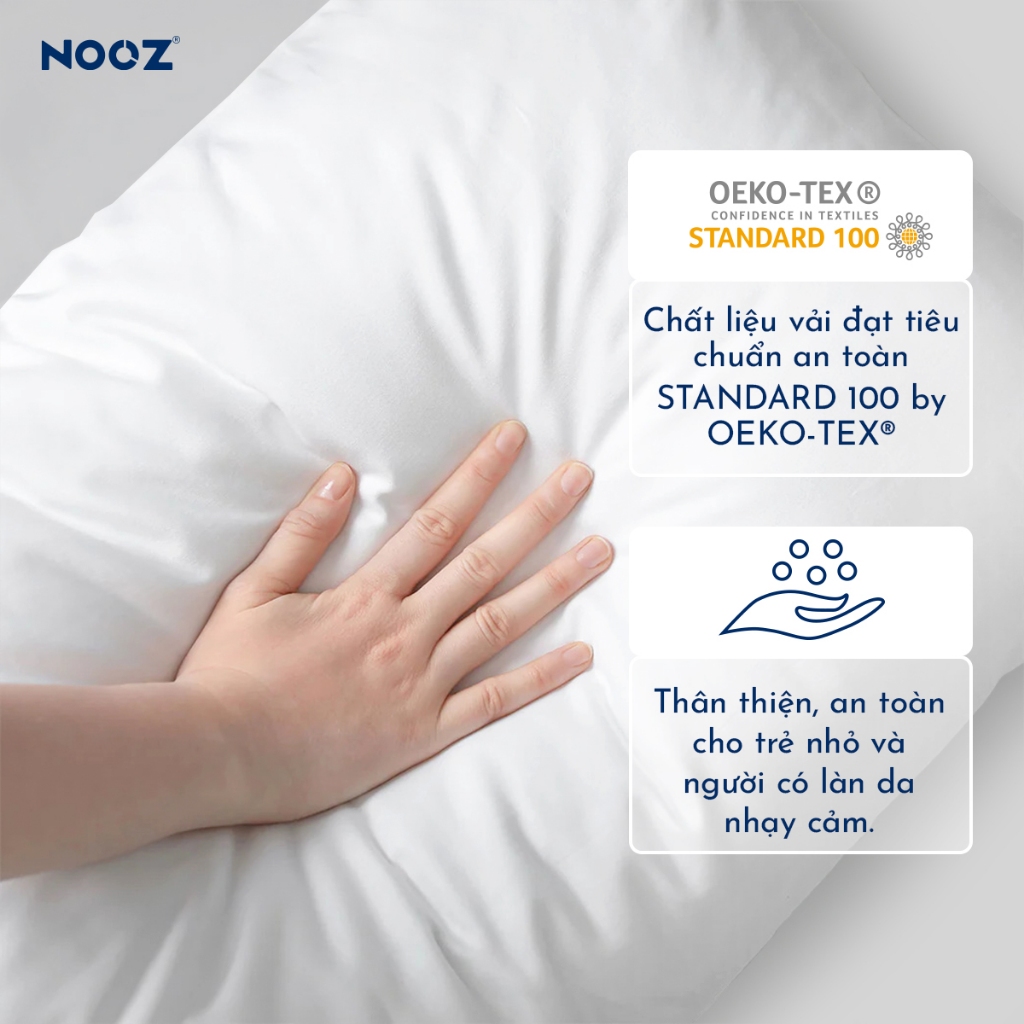 Ruột Gối Nằm NOOZ Gòn Lông Vũ Microfiber 50x70cm Khóa Kéo Ẩn Mềm Mại Êm Ái NOOZ Home Goods Pillow | BigBuy360 - bigbuy360.vn