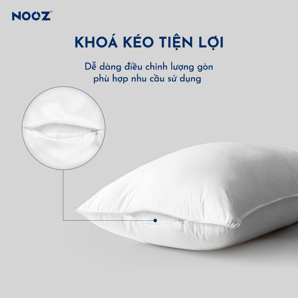 Ruột Gối Nằm NOOZ Gòn Lông Vũ Microfiber 50x70cm Khóa Kéo Ẩn Mềm Mại Êm Ái NOOZ Home Goods Pillow | BigBuy360 - bigbuy360.vn