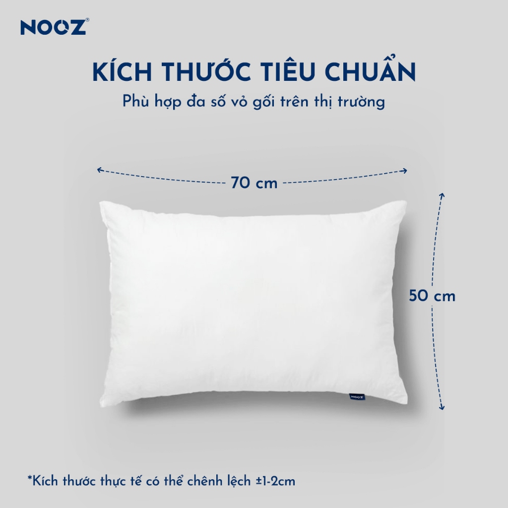 Ruột Gối Nằm NOOZ Gòn Lông Vũ Microfiber 50x70cm Khóa Kéo Ẩn Mềm Mại Êm Ái NOOZ Home Goods Pillow | BigBuy360 - bigbuy360.vn