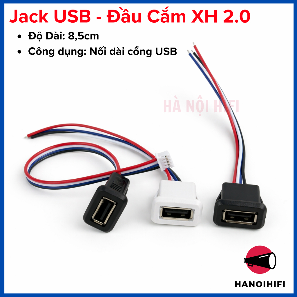 Jack USB, cổng USB rời, cho loa, đèn, laptop loại USB 2.0 cáp 4P phân ...