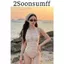 2Soonsumff Bikini 1 mảnh liền thân họa tiết chấm bị có đệm ngực không tay, bộ đồ bơi cao cấp sexy cho nữ