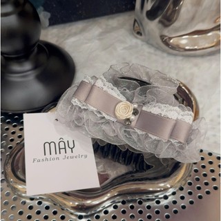 Kẹp tóc bản thuyền, kẹp chuối bọc voan đính hoa đá • Mây Fashion Jewelry - K1025.34