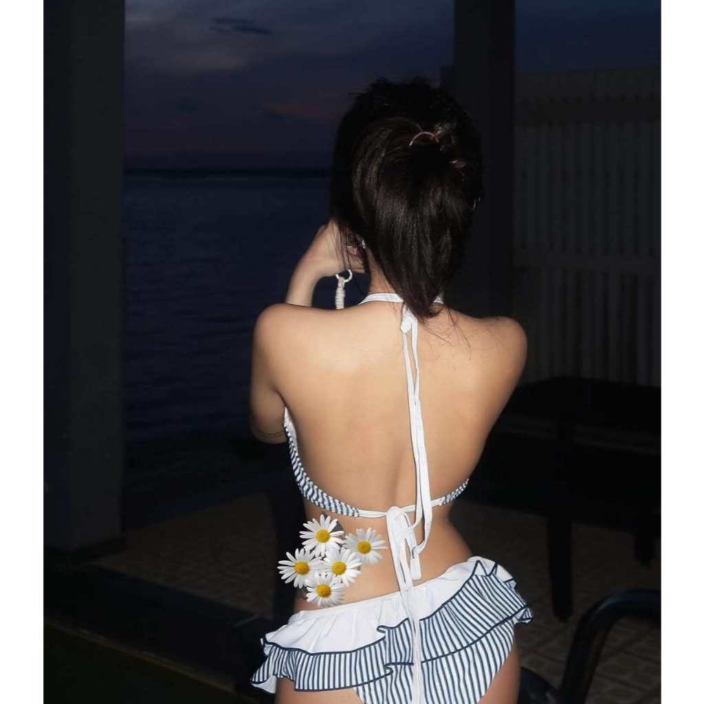 [Sẵn HÓA TỐC HN ] 2Soonsumff Bikini 2 mảnh họa tiết kẻ sọc buộc dây, bộ đồ bơi cao cấp phong cách hàn quốc đi biển