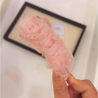Kẹp thuyền, kẹp chuối voan hồng nhạt đính hoa • Mây Fashion Jewelry - K1025.32