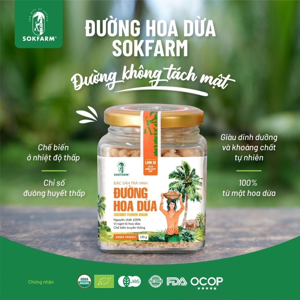 Đường Hoa Dừa Hữu Cơ Sokfarm Vị Ngọt Thiên Thiên Từ Mật Hoa Dừa Hữu Cơ Sokfarm