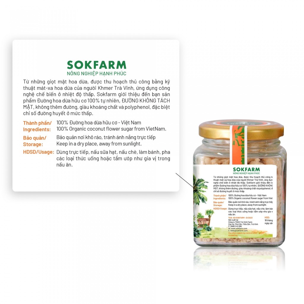 Đường Hoa Dừa Hữu Cơ Sokfarm Vị Ngọt Thiên Thiên Từ Mật Hoa Dừa Hữu Cơ Sokfarm