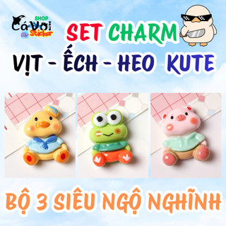 Set Charm Vịt Ếch Heo Baby Cute – Charm Gắn Dép Hoạt Hình Ngộ Nghĩnh