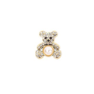 Charm đính đá: Gấu ôm ngọc- Phụ kiện DIY- Charm gắn dép cao câp