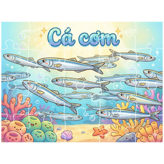 Combo 60 tranh ghép A5 Chủ đề Động vật dưới nước dành cho trẻ em TooYoo TG0058