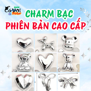 Charm Bạc cao cấp size to- Hụ kiện DIY- Charm gắn dép cao cấp