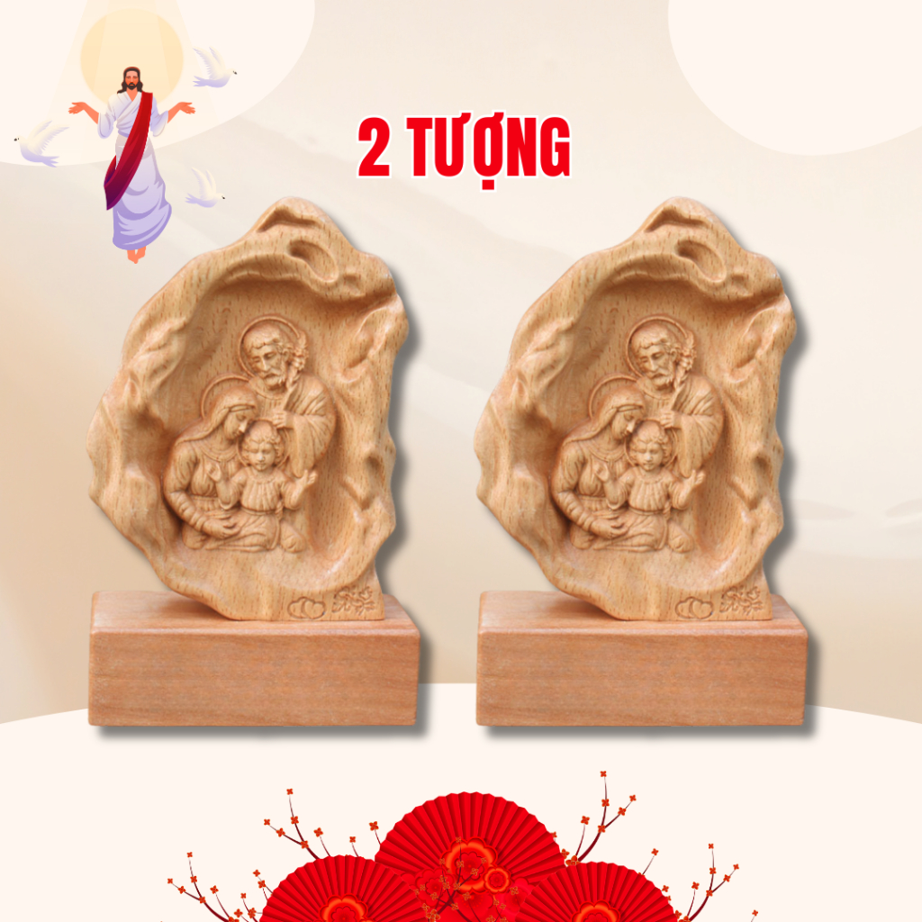 Tượng Gia Đình Thánh Gia Gỗ Sồi Tự Nhiên – Điểm Tựa Đức Tin Cho Mỗi Gia Đình