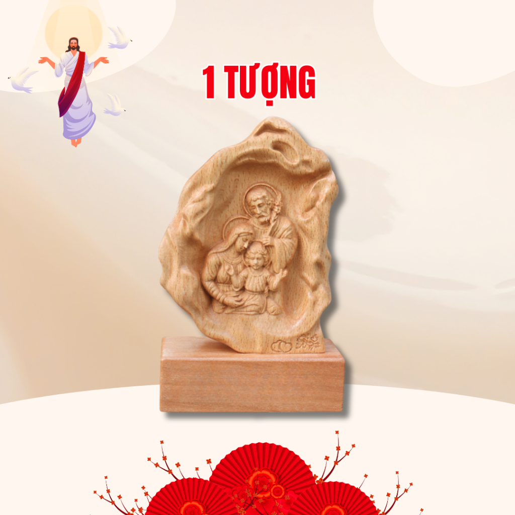 Tượng Gia Đình Thánh Gia Gỗ Sồi Tự Nhiên – Điểm Tựa Đức Tin Cho Mỗi Gia Đình