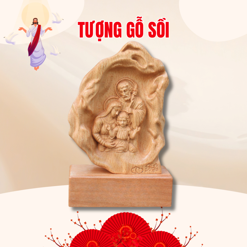 Tượng Gia Đình Thánh Gia Gỗ Sồi Tự Nhiên – Điểm Tựa Đức Tin Cho Mỗi Gia Đình