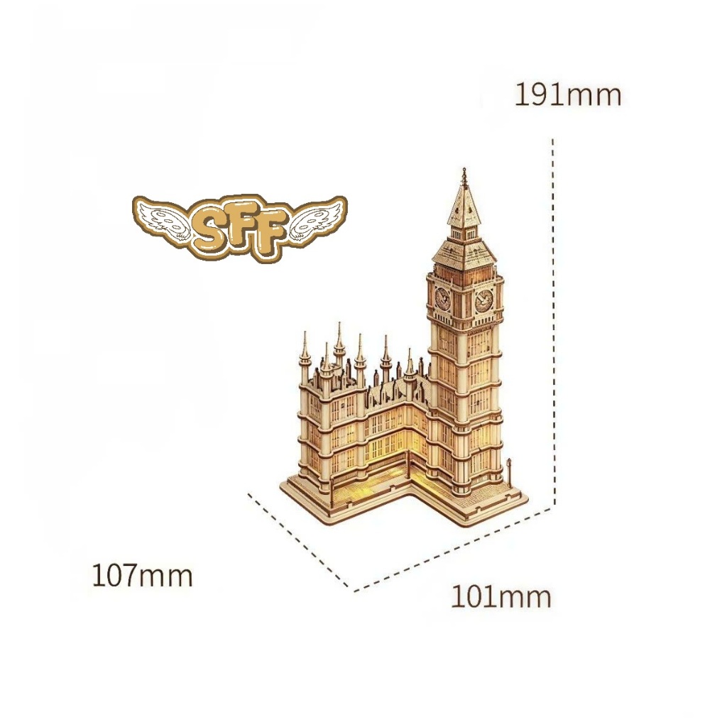 Đồ Chơi Lắp Ráp Mô Hình Gỗ 3D BIG BEN HL813