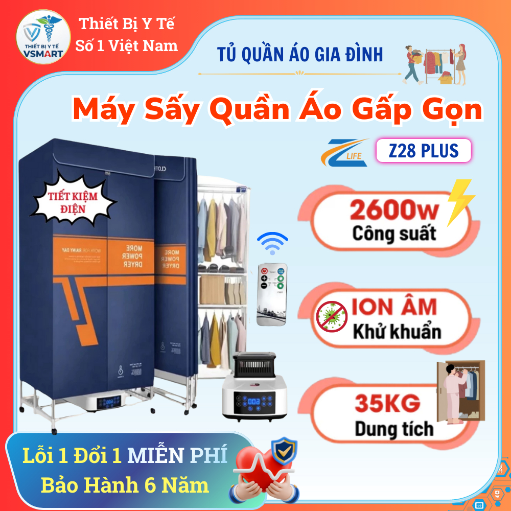 Máy Sấy Quần Áo dạng Tủ Sấy Gấp Gọn Mini, Sấy Đồ Sơ Sinh Trẻ Em, Tiết Kiệm Điện, Tia UV Chống Ẩm Mốc