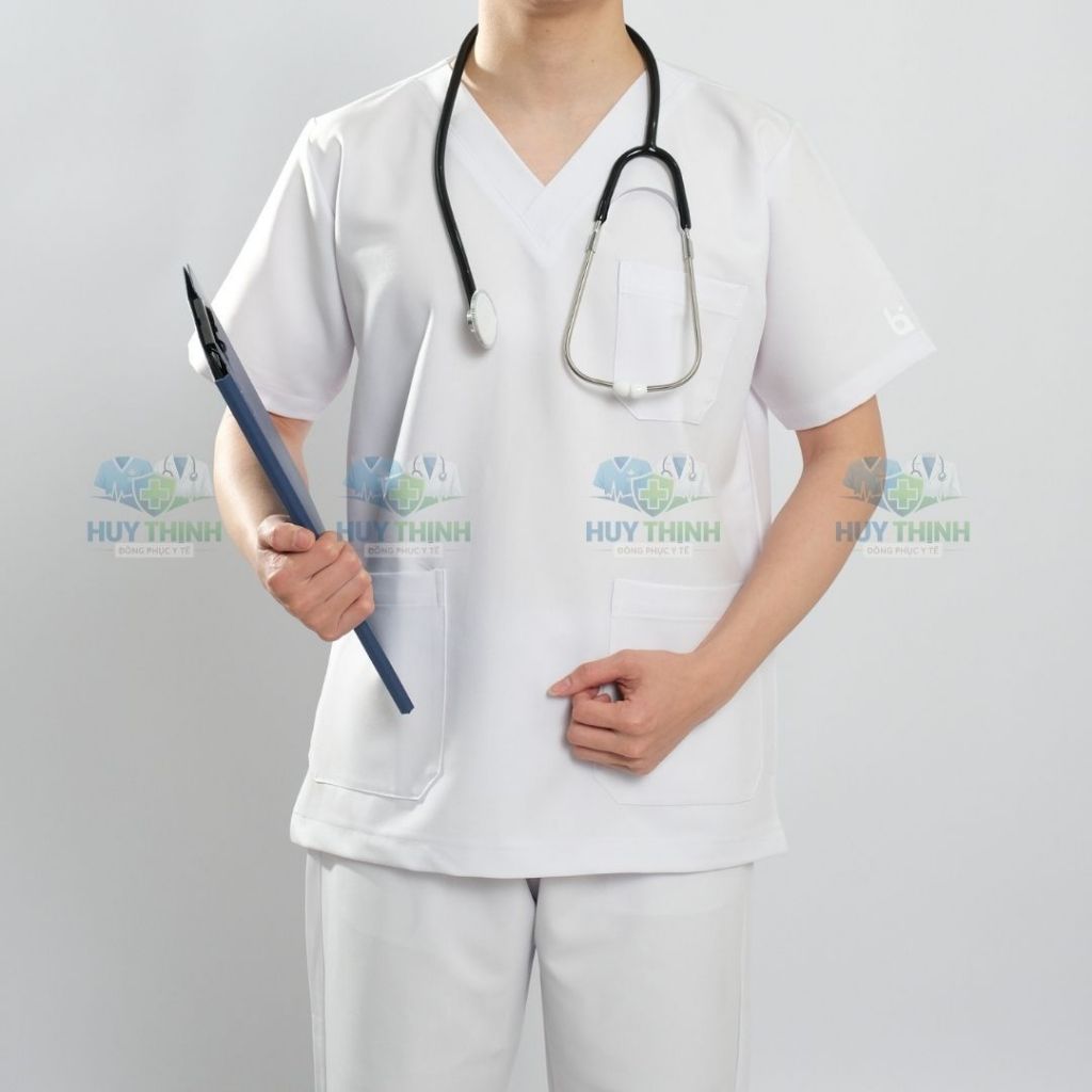 Bộ Scrubs Bác Sĩ Cổ Tim nhiều màu, Đồng Phục Y Tế Cao Cấp, Phòng Khám, Spa, Phòng mổ, Nha khoa, Điều dưỡng, Vải Cotton