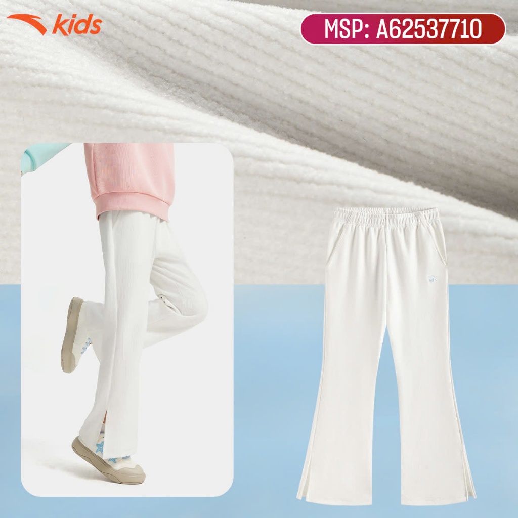 ANTA Kids Quần Dài Thể Thao Bé Gái Dáng Ống Loe Phong Cách Năng Động Phù Hợp Đi Học Đi ChơiA62537710