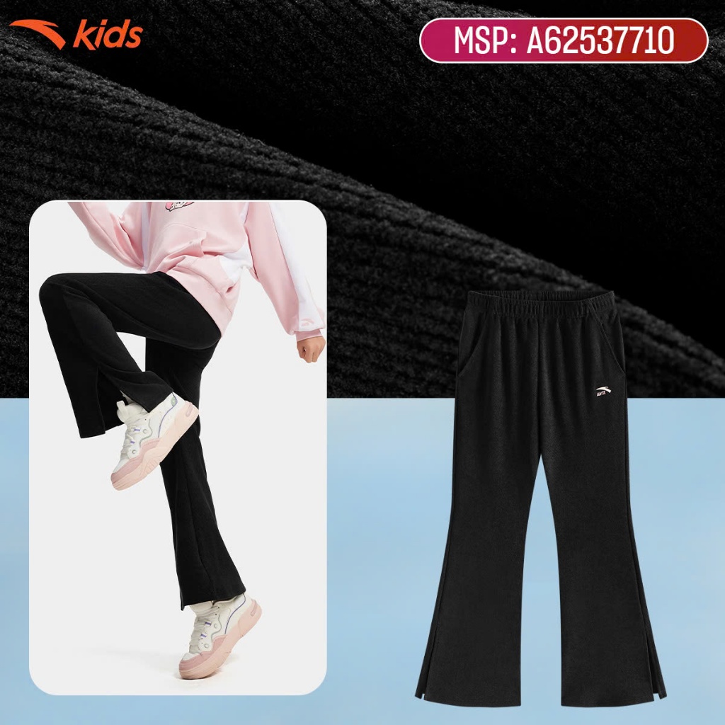 ANTA Kids Quần Dài Thể Thao Bé Gái Dáng Ống Loe Phong Cách Năng Động Phù Hợp Đi Học Đi ChơiA62537710