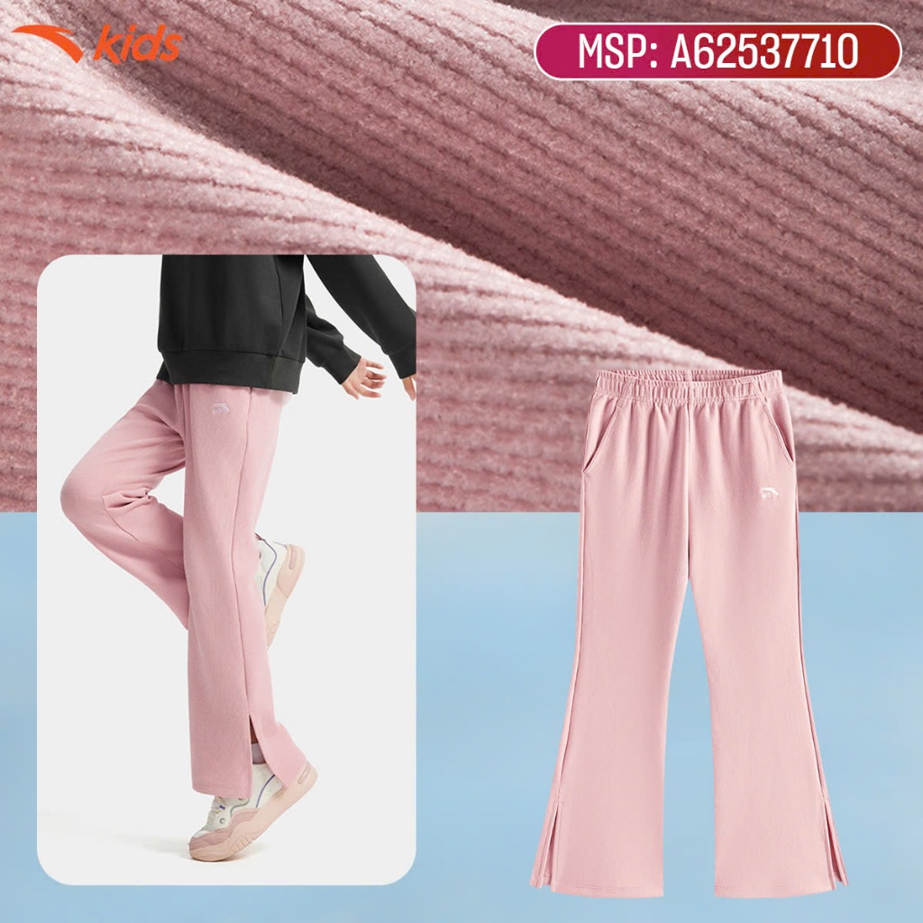 ANTA Kids Quần Dài Thể Thao Bé Gái Dáng Ống Loe Phong Cách Năng Động Phù Hợp Đi Học Đi ChơiA62537710