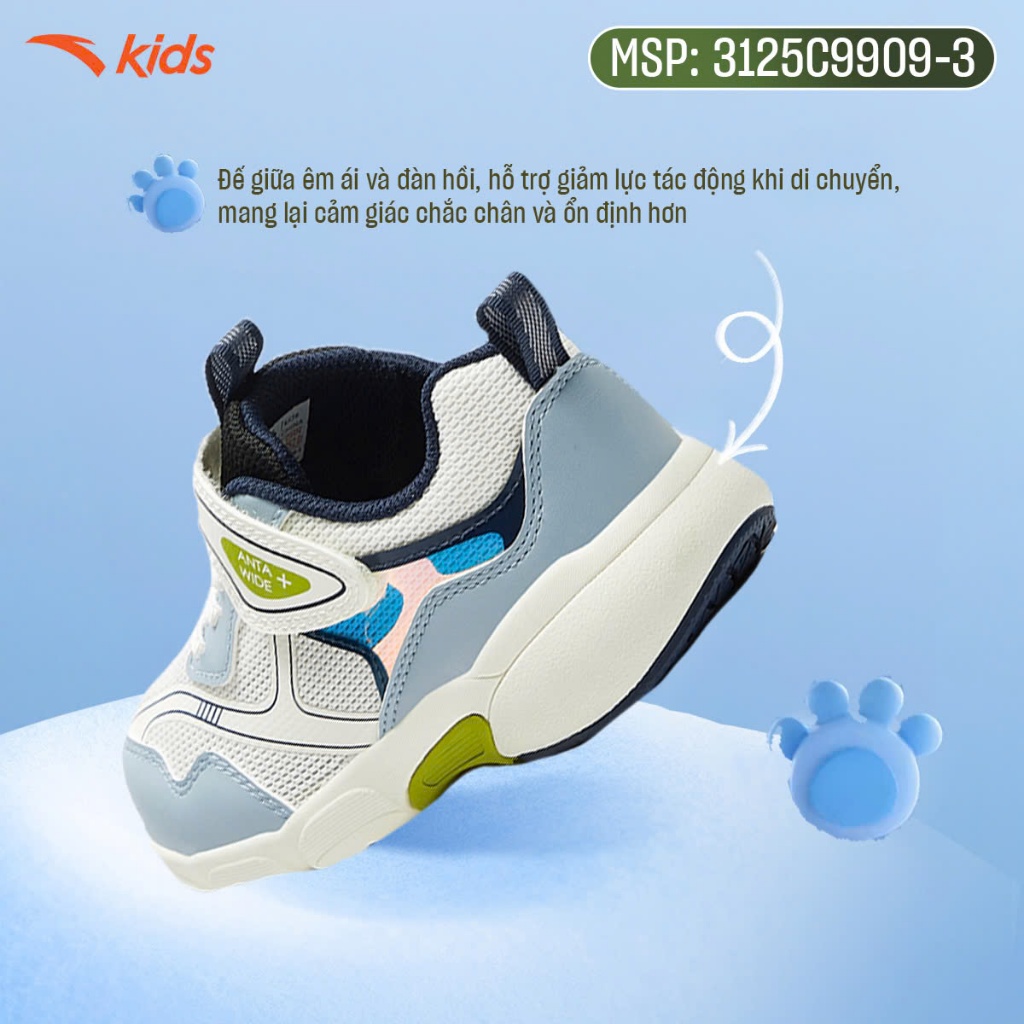 [VC 100K] Giày Chạy Thể Thao Bé Trai ANTA KIDS 3125C9909. Sports Little Kids 4-7 Years Running Shoes