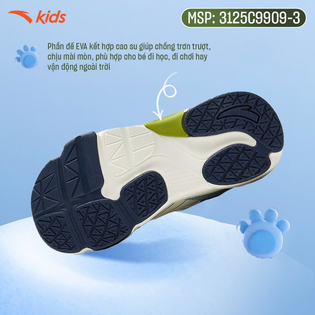 [VC 100K] Giày Chạy Thể Thao Bé Trai ANTA KIDS 3125C9909. Sports Little Kids 4-7 Years Running Shoes