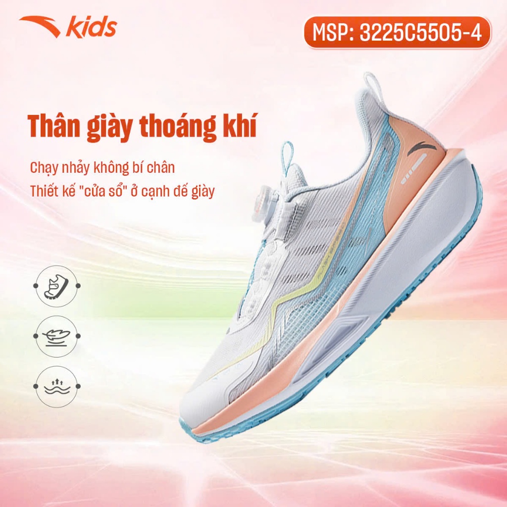 [HABU] Giày Chạy Thể Thao Bé Gái ANTA Kids 7-14 Years Running Shoes 3225C5505 Size 34-37