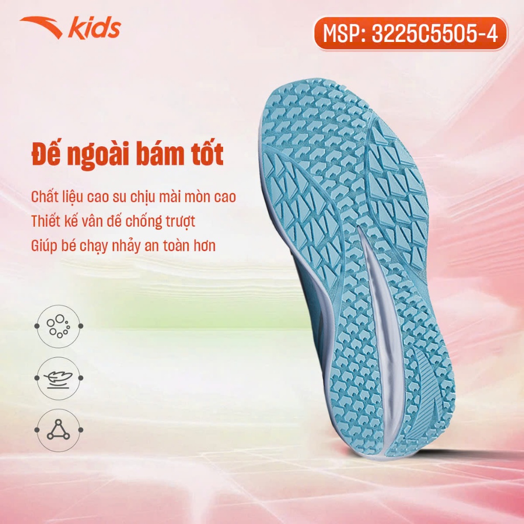 [HABU] Giày Chạy Thể Thao Bé Gái ANTA Kids 7-14 Years Running Shoes 3225C5505 Size 34-37