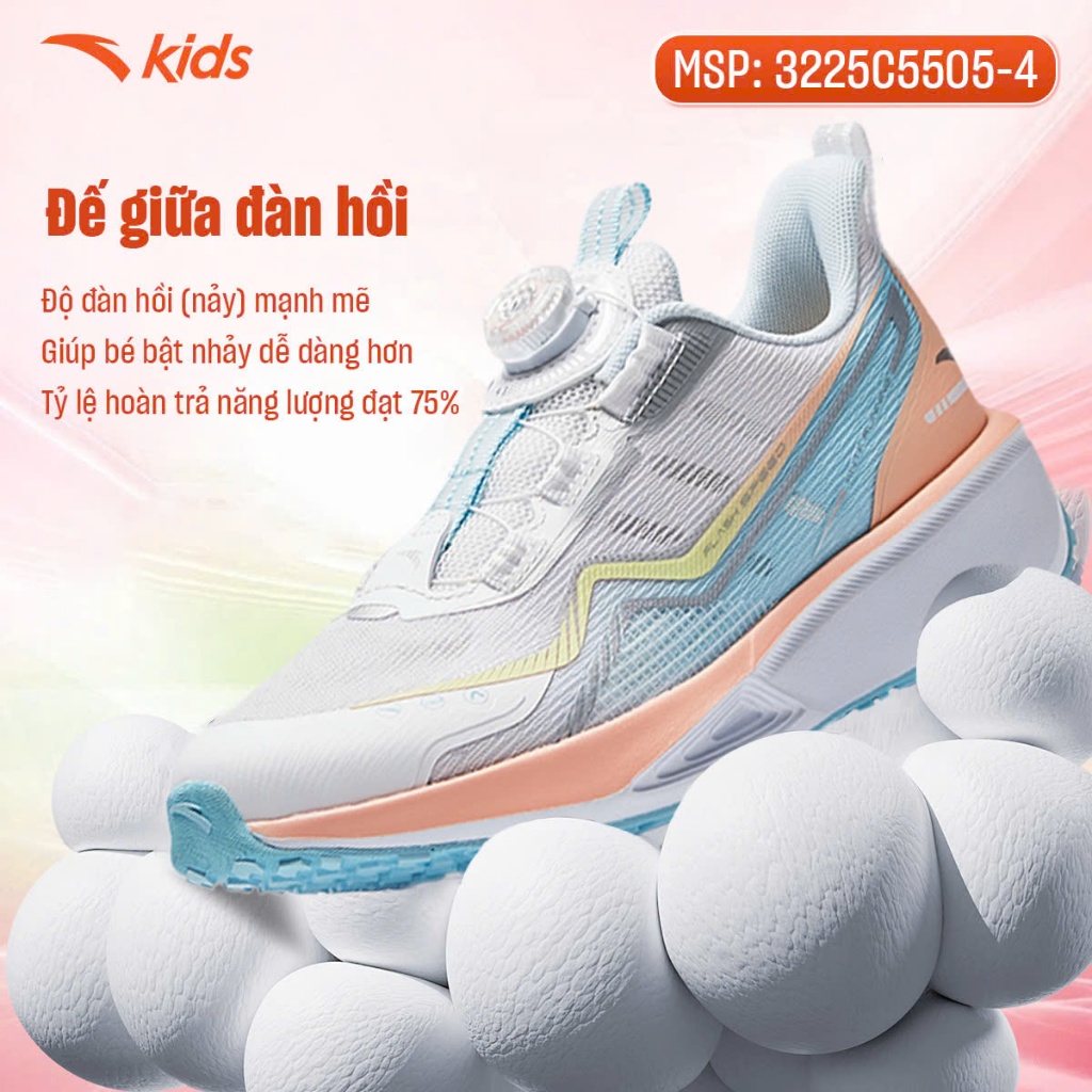 [HABU] Giày Chạy Thể Thao Bé Gái ANTA Kids 7-14 Years Running Shoes 3225C5505 Size 34-37