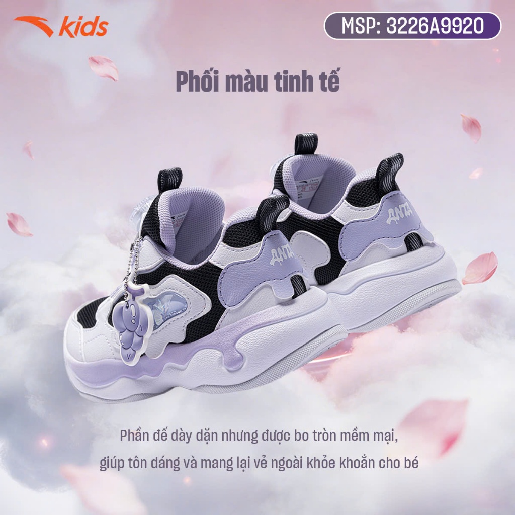 ANTA Kids Giày Thể Thao Bé Gái Size 28-32 Đế Êm, Thoáng Khí, Thoải Mái Vận Động 3226A9920