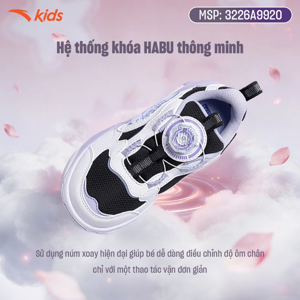 ANTA Kids Giày Thể Thao Bé Gái Size 28-32 Đế Êm, Thoáng Khí, Thoải Mái Vận Động 3226A9920