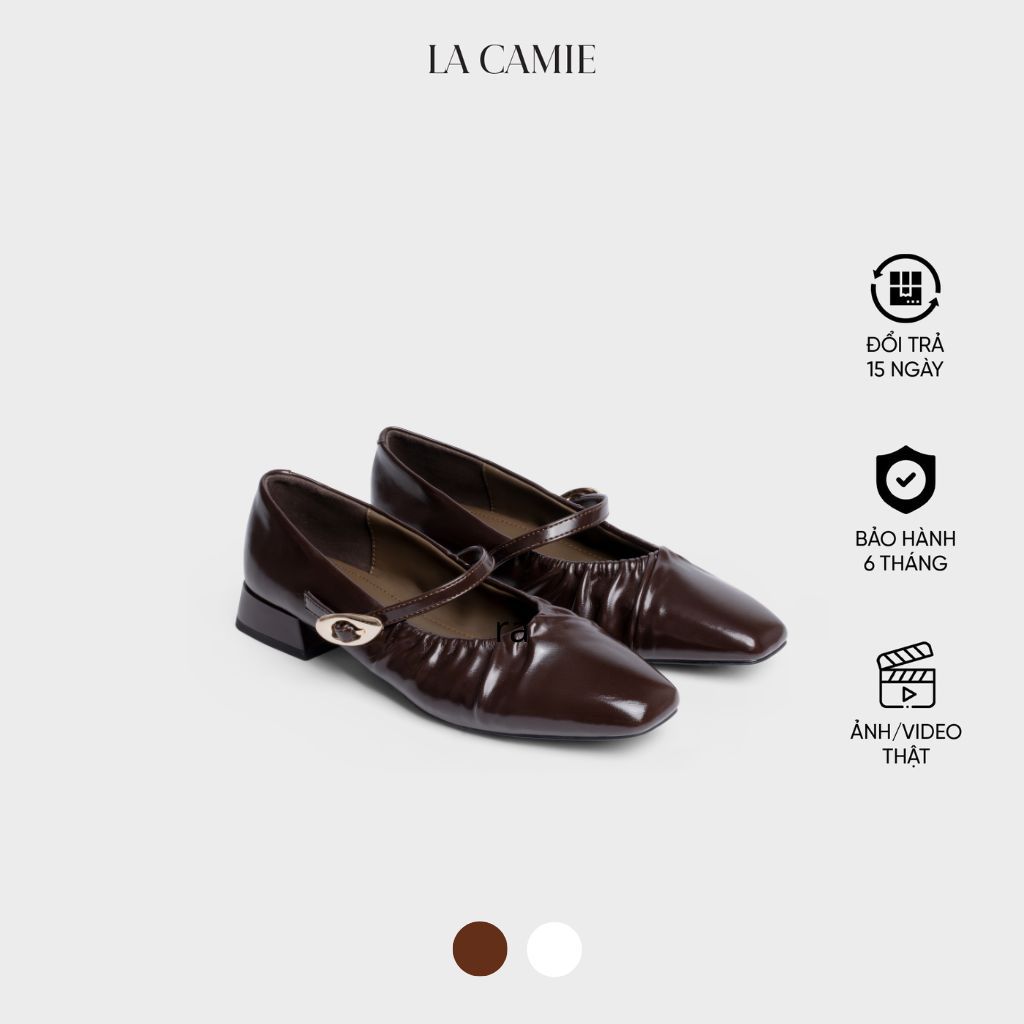 Giày bệt Mary Jane thiết kế thanh lịch chất liệu da Microfiber mền mại thương hiệu La Camie GB5B0137