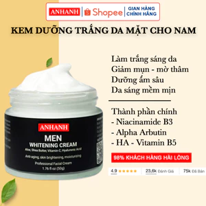 Kem dưỡng trắng da mặt cho nam, kem dưỡng ẩm, giảm mụn ANHANH - kem dưỡng da nam, chống lão hóa, mờ thâm sạm nám