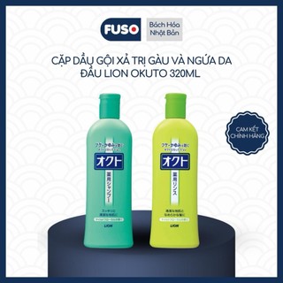 Cặp Dầu Gội Xả Trị Gàu Và Ngứa Da Đầu Lion Okuto 320ml