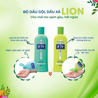Cặp Dầu Gội Xả Trị Gàu Và Ngứa Da Đầu Lion Okuto 320ml