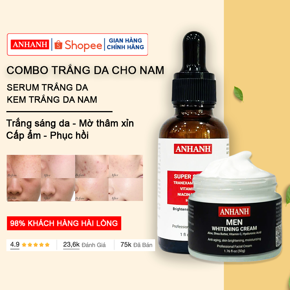 Super Serum Trắng da cho nam -  ANHANH - làm sáng da, mờ thâm dưỡng ẩm, làm săn chắc da mặt