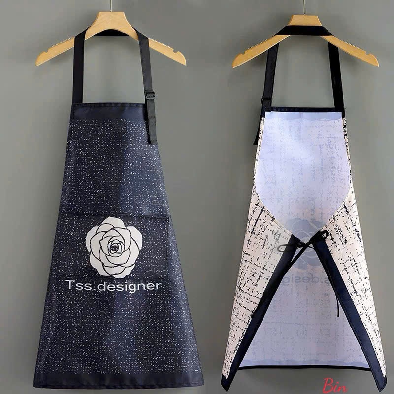 Tạp Dề Nấu Ăn Chống Thấm Họa Tiết Hoa Hồng Tss Designer – Tạp Dề Nhà Bếp Có Túi Tiện Lợi