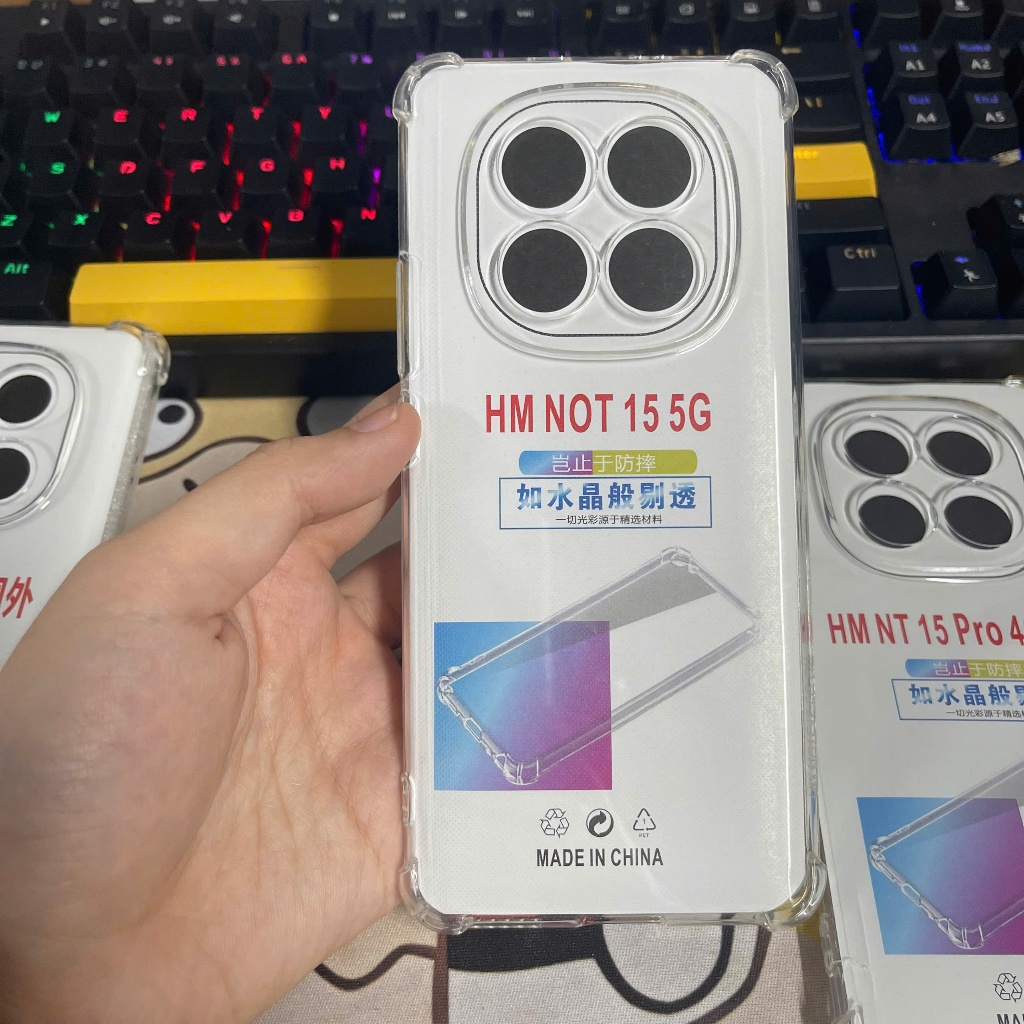 Ốp lưng Redmi Note 15, 15 Pro plus 4G 5G trong suốt silicon chống sốc bảo vệ cam điện thoại xm