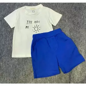 Bộ Phông Cộc Tay Trẻ Em Cotton Mềm Mát In Chữ