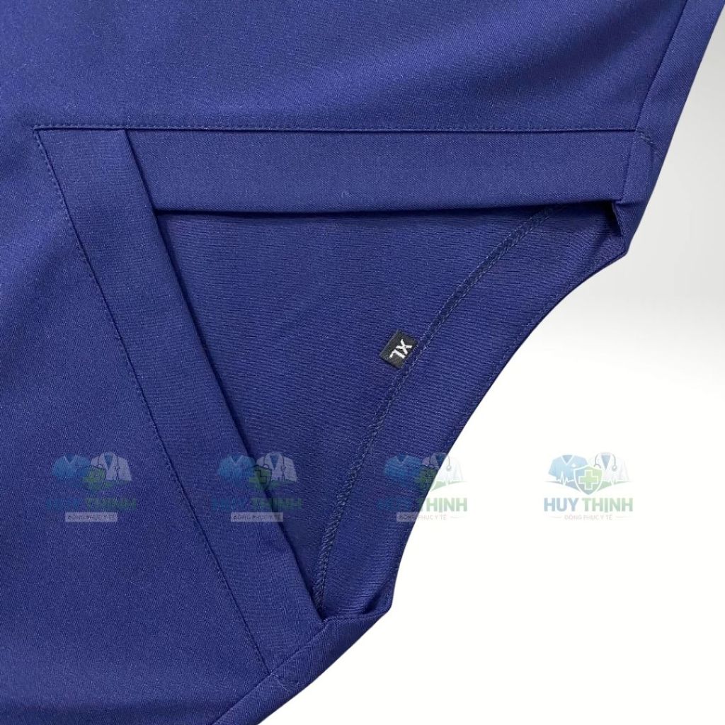 Bộ Scrubs cổ tim màu xanh than vải cotton lạnh hàn cao cấp, đồng phục phòng khám,spa,phòng mổ, áo nha khoa điều dưỡng