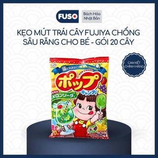 Kẹo Mút Trái Cây Fujiya Chống Sâu Răng Cho Bé Gói 20 Cây Vị Cam Dâu Nho Táo Xanh Thơm Ngon Hấp Dẫn