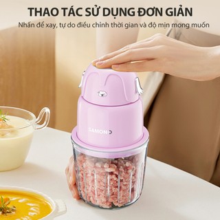 (DAO 8 CÁNH) Máy xay ăn dặm 0.6L Samono SW-MFC600 cho bé, 200W, cối thủy tinh, xay thịt nhuyễn mịn, hành tỏi ớt