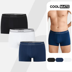 Combo 3 Quần Lót Trunk Cotton Stretch vải mềm mịn, thấm hút, thoáng khi cạp dệt logo Coolmate