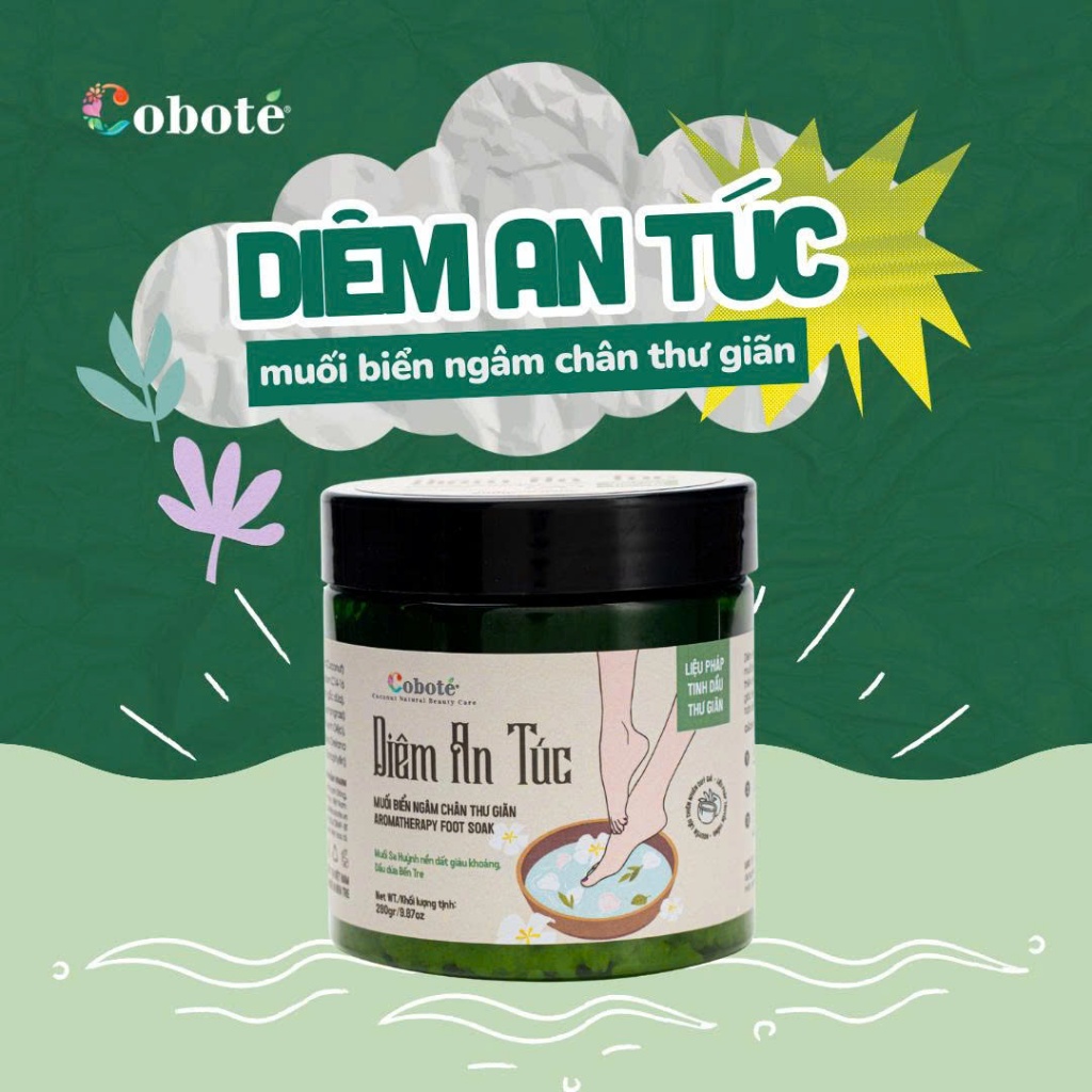 Muối ngâm chân thư giãn hỗ trợ ngủ ngon, hỗ trợ cải thiện nứt gót và mềm gót 65g 310g