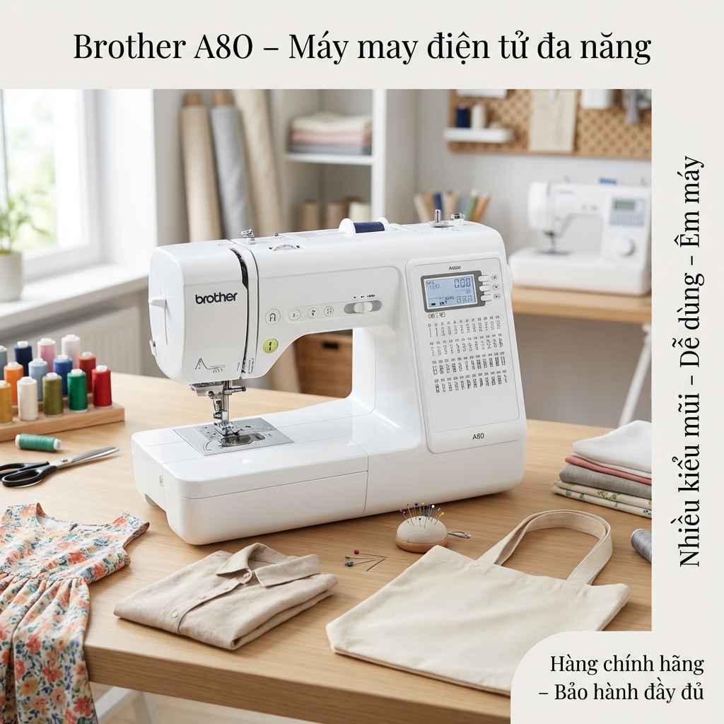 Máy May điện tử Brother A80 - Hàng chính hãng