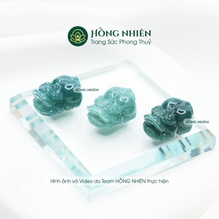 Charm tỳ hưu xỏ vòng tay lỗ 2mm mặt dây chuyền làm nhẫn lam ngọc mệnh kim thuỷ mộc hoả thổ HỒNG NHIÊN GEMS
