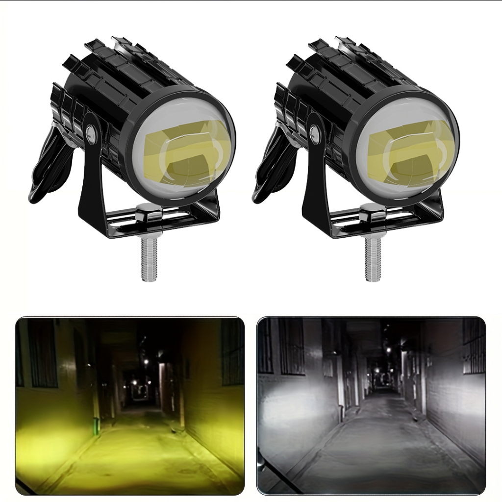Cặp 2 Đèn Trợ Sáng Xe Máy Xe Điện Đèn Bi Cầu Mini Chính Hãng Bi Cầu Đèn Pha Bi Cầu 2 Màu Cos Vàng Pha Trắng 12V-85V