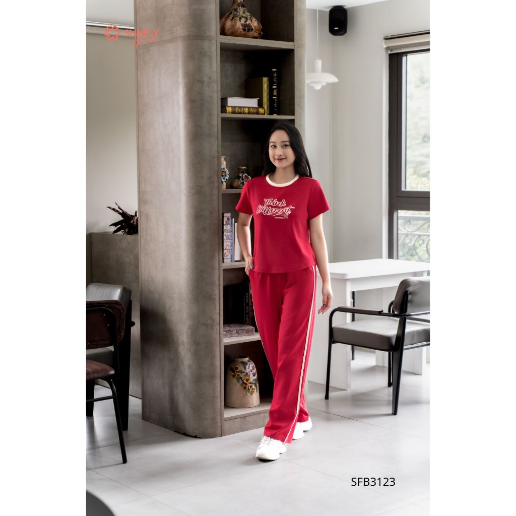 SFB3123 Set đồ nữ poly cotton 2da áo cộc quần suông dài