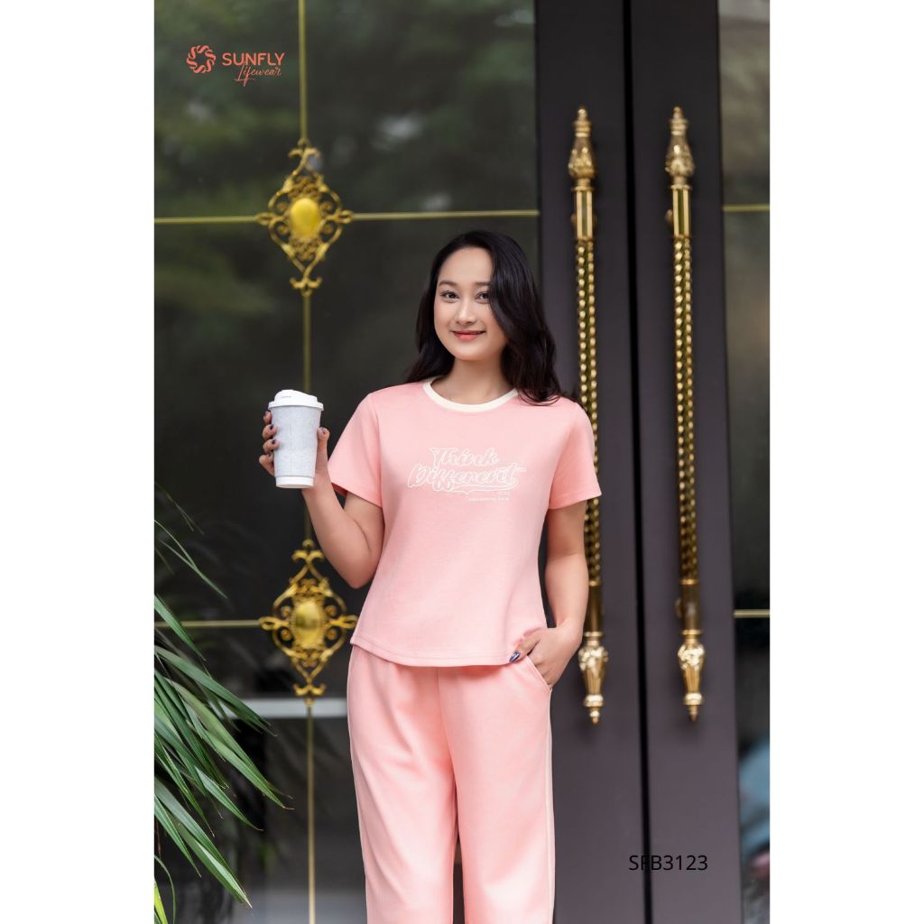 SFB3123 Set đồ nữ poly cotton 2da áo cộc quần suông dài