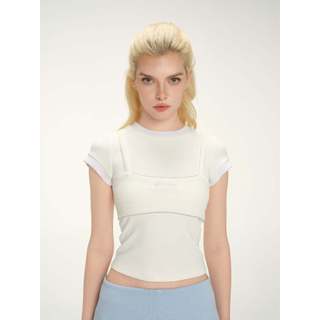 Áo thun nữ MONÁ Áo baby tee ôm dáng phối 2 lớp chất thun cotton co giãn - BELIA