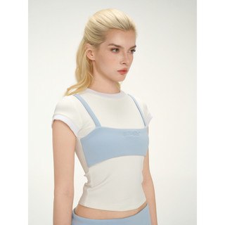 Áo thun nữ MONÁ Áo baby tee ôm dáng phối 2 lớp chất thun cotton co giãn - BELIA